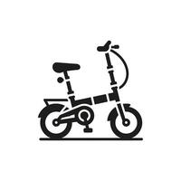 Folding bicycle silhouette vector