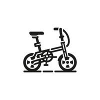 Folding bicycle silhouette vector