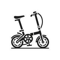 Folding bicycle silhouette vector