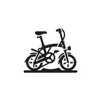Folding bicycle silhouette vector