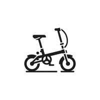 Folding bicycle silhouette vector