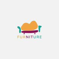 Sofa logo of a unique shape. vector