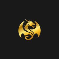 Dragon logo simple elegance, Ancient mythical serpent symbol. Mythological beast sign. vector