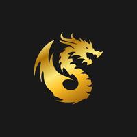 Dragon logo simple elegance, Ancient mythical serpent symbol. Mythological beast sign. vector