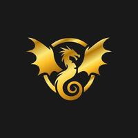 Dragon logo simple elegance, Ancient mythical serpent symbol. Mythological beast sign. vector