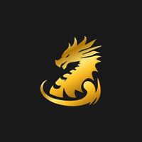 Dragon logo simple elegance, Ancient mythical serpent symbol. Mythological beast sign. vector