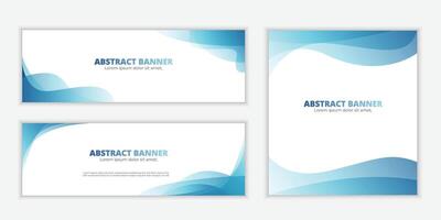 Flat design Abstract modern business background banner beautiful blue wave vector