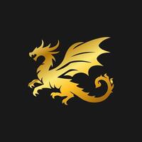 Dragon logo simple elegance, Ancient mythical serpent symbol. Mythological beast sign. vector