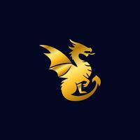 Dragon logo simple elegance, Ancient mythical serpent symbol. Mythological beast sign. vector