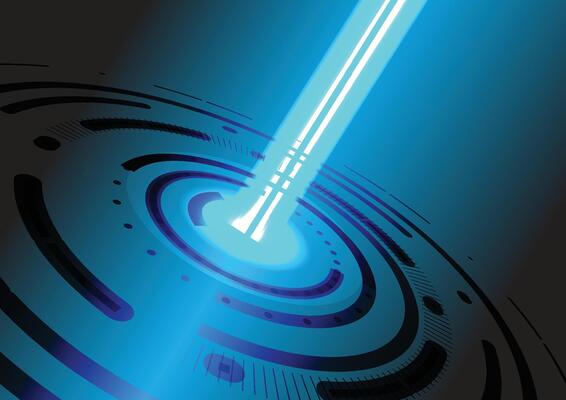 Ring radar of abstract wireless technology laser electronic abstract background futuristic science graphic design illustration. Digital world technology concept