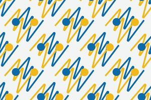 Bright colorful geometric seamless pattern. abstract background with modern minimal shape. Cute geometric line textures. Yellow, green, white color vector
