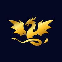 Dragon logo simple elegance, Ancient mythical serpent symbol. Mythological beast sign. vector