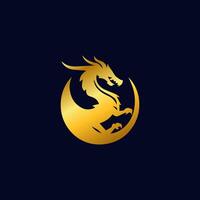 Dragon logo simple elegance, Ancient mythical serpent symbol. Mythological beast sign. vector