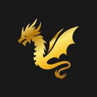 Dragon logo simple elegance, Ancient mythical serpent symbol. Mythological beast sign. vector