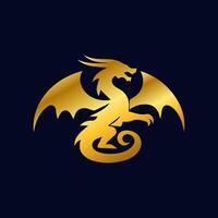 Dragon logo simple elegance, Ancient mythical serpent symbol. Mythological beast sign. vector