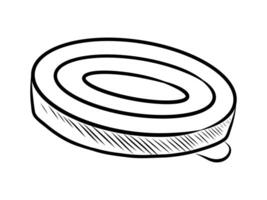 BLACK AND WHITE CONTOUR DRAWING OF A PLASTIC LID FOR A JAR vector