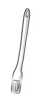 BLACK WHITE CONTOUR DRAWING OF AN EMPTY CULINARY BRUSH vector