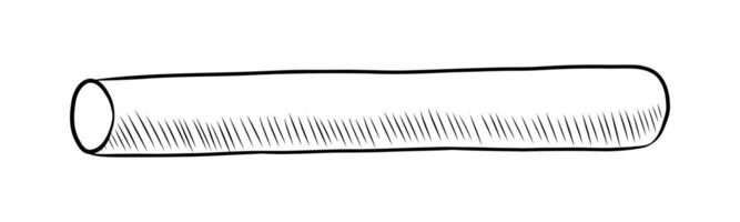 BLACK WHITE CONTOUR DRAWING OF A ROLLING PIN FOR DOUGH vector