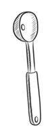 BLACK AND WHITE CONTOUR DRAWING OF A KNIFE NOISETTE vector