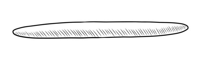 BLACK WHITE CONTOUR DRAWING OF A ROLLING PIN FOR DOUGH vector