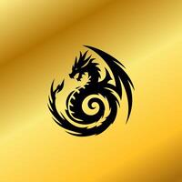 Dragon logo simple elegance, Ancient mythical serpent symbol. Mythological beast sign. vector