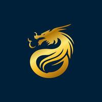 Dragon logo simple elegance, Ancient mythical serpent symbol. Mythological beast sign. vector
