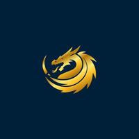 Dragon logo simple elegance, Ancient mythical serpent symbol. Mythological beast sign. vector