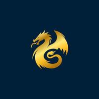 Dragon logo simple elegance, Ancient mythical serpent symbol. Mythological beast sign. vector