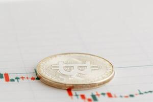 Cryptocurrency on a white chart. photo