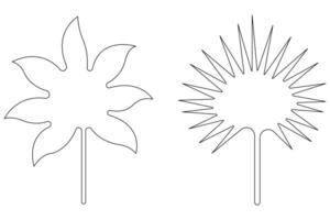 Palm tree continuous one line art drawing of isolated outline illustration vector