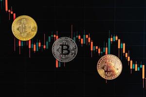 Bitcoin chart . Cryptocurrency is the currency of the future. photo