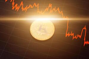 Bitcoin chart . Cryptocurrency is the currency of the future. photo