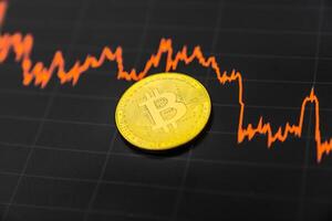 Bitcoin chart . Cryptocurrency is the currency of the future. photo