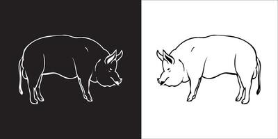 Illustration graphics of pig icon vector