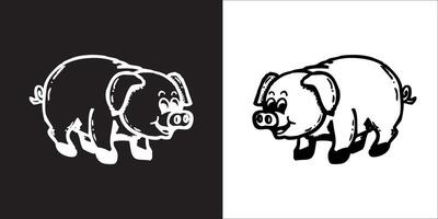 Illustration graphics of pig icon vector