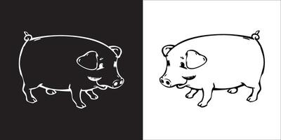 Illustration graphics of pig icon vector