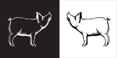 Illustration graphics of pig icon vector