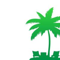 Green palm tree isolated on white background. Palm silhouette vector