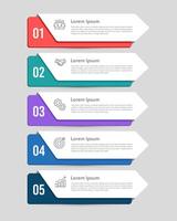 5 process or options of business to success. Infographic vertical labels design template. Choice, Choose, Step, and Business presentation. vector