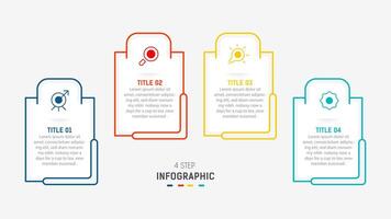 Three Step Infographic label design template with line icons. process steps diagram, presentations, workflow layout, banner, flow chart, info graph illustration. vector