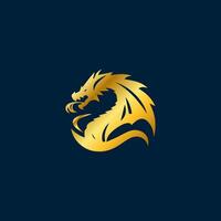 Dragon logo simple elegance, Ancient mythical serpent symbol. Mythological beast sign. vector