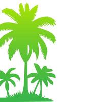 Green palm tree isolated on white background. Palm silhouette vector