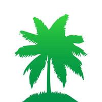 Green palm tree isolated on white background. Palm silhouette vector