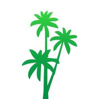Green palm tree isolated on white background. Palm silhouette vector