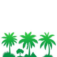 Green palm tree isolated on white background. Palm silhouette vector