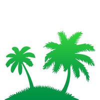 Green palm tree isolated on white background. Palm silhouette vector