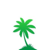 Green palm tree isolated on white background. Palm silhouette vector