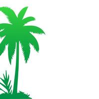 Green palm tree isolated on white background. Palm silhouette vector
