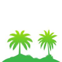Green palm tree isolated on white background. Palm silhouette vector