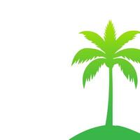 Green palm tree isolated on white background. Palm silhouette vector